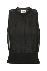 Black cotton blend top -  | High Quality Luxury Handbag Shop