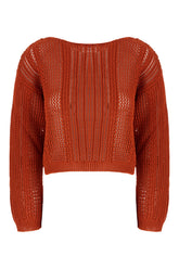 Brick cotton sweater -  | High Quality Luxury Handbag Shop