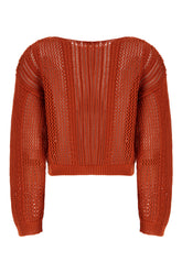 Brick cotton sweater -  | High Quality Luxury Handbag Shop