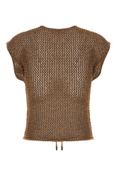 Brown cotton blend top -  | High Quality Luxury Handbag Shop