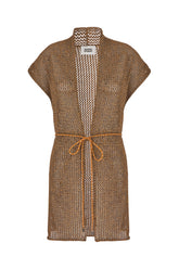 Brown polyester blend sleeveless cardigan -  | High Quality Luxury Handbag Shop
