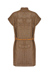 Brown polyester blend sleeveless cardigan -  | High Quality Luxury Handbag Shop