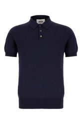 Midnight blue cotton blend polo shirt -  | High Quality Luxury Handbag Shop