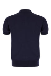 Midnight blue cotton blend polo shirt -  | High Quality Luxury Handbag Shop