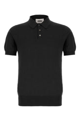 Black cotton blend polo shirt -  | High Quality Luxury Handbag Shop