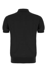 Black cotton blend polo shirt -  | High Quality Luxury Handbag Shop