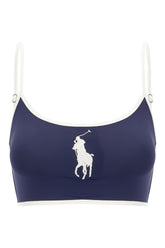 Navy blue stretch nylon bikini top -  | High Quality Luxury Handbag Shop