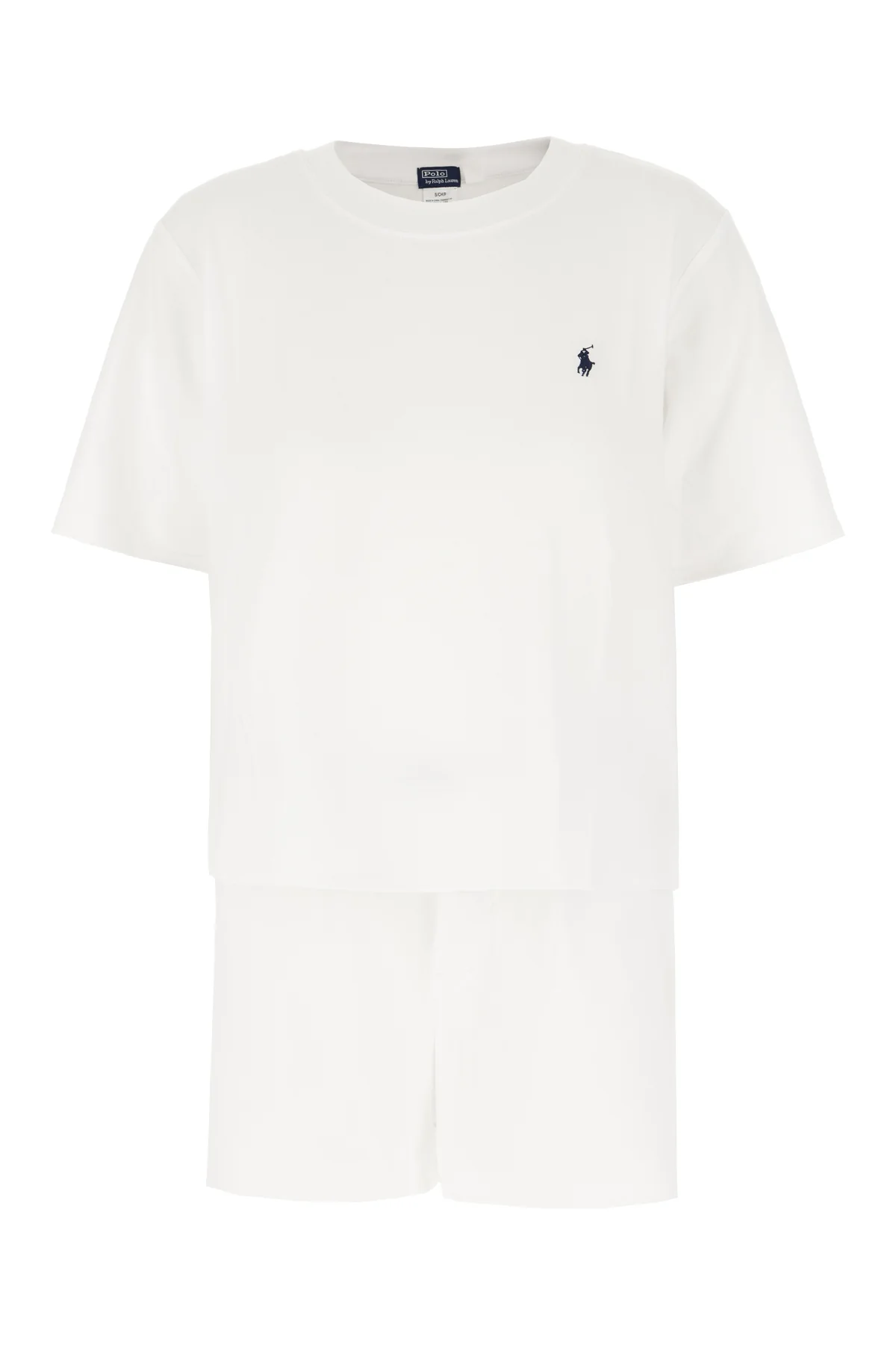 White stretch cotton blend t-shirt and shorts set -  | High Quality Luxury Handbag Shop
