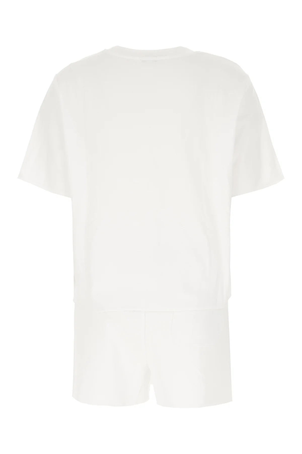 White stretch cotton blend t-shirt and shorts set -  | High Quality Luxury Handbag Shop