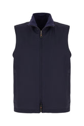 Navy blue stretch nylon reversible sleeveless jacket -  | High Quality Luxury Handbag Shop