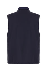 Navy blue stretch nylon reversible sleeveless jacket -  | High Quality Luxury Handbag Shop