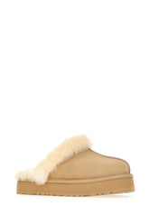 Sand suede Disquette slippers -  | High Quality Luxury Handbag Shop