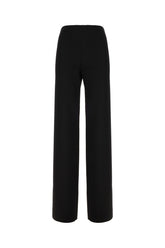 Black stretch wool blend wide-leg pant -  | High Quality Luxury Handbag Shop
