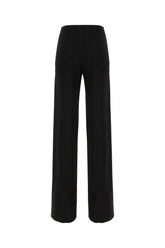 Black stretch wool blend wide-leg pant -  | High Quality Luxury Handbag Shop