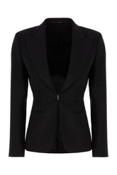 Black stretch wool blend blazer -  | High Quality Luxury Handbag Shop