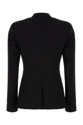Black stretch wool blend blazer -  | High Quality Luxury Handbag Shop