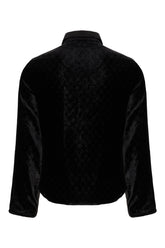 Black stretch velvet shirt -  | High Quality Luxury Handbag Shop