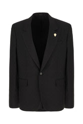 Black polyester blend blazer -  | High Quality Luxury Handbag Shop