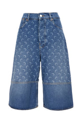 Printed denim bermuda shorts -  | High Quality Luxury Handbag Shop