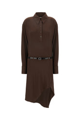 Brown stretch polyester dress -  | High Quality Luxury Handbag Shop