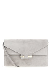 Light grey suede  crossbody bag -  | High Quality Luxury Handbag Shop