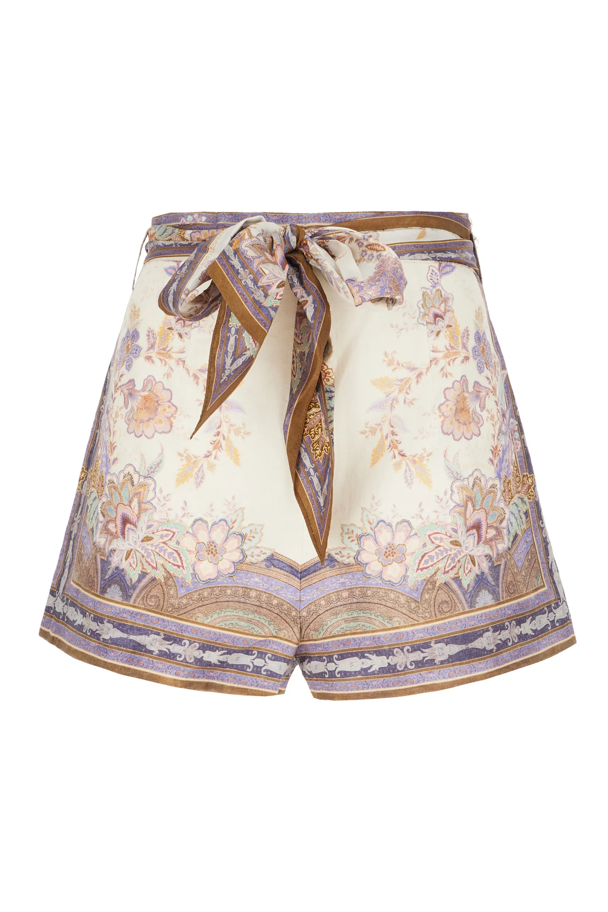Printed linen Luna Scarf shorts -  | High Quality Luxury Handbag Shop