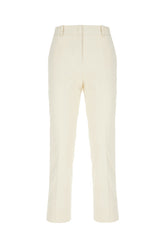 Ivory stretch cotton pants -  | High Quality Luxury Handbag Shop