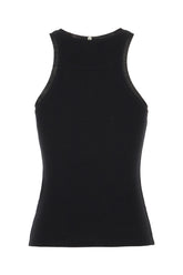 Black stretch cotton top -  | High Quality Luxury Handbag Shop