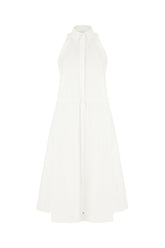 Abito chemisier smanicato in popeline bianco -  | High Quality Luxury Handbag Shop