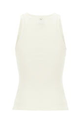 Ivory stretch cotton top -  | High Quality Luxury Handbag Shop