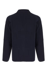 Navy blue cotton blazer -  | High Quality Luxury Handbag Shop