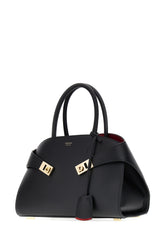 Black leather medium Hug handbag -  | High Quality Luxury Handbag Shop