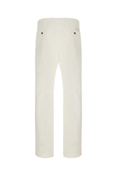 Ivory stretch cotton pants -  | High Quality Luxury Handbag Shop
