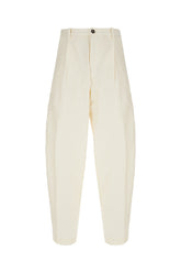 Ivory stretch linen blend pants -  | High Quality Luxury Handbag Shop