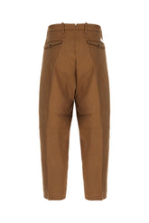 Brown stretch linen blend pants -  | High Quality Luxury Handbag Shop
