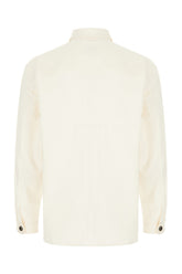 Ivory stretch linen blend shirt -  | High Quality Luxury Handbag Shop