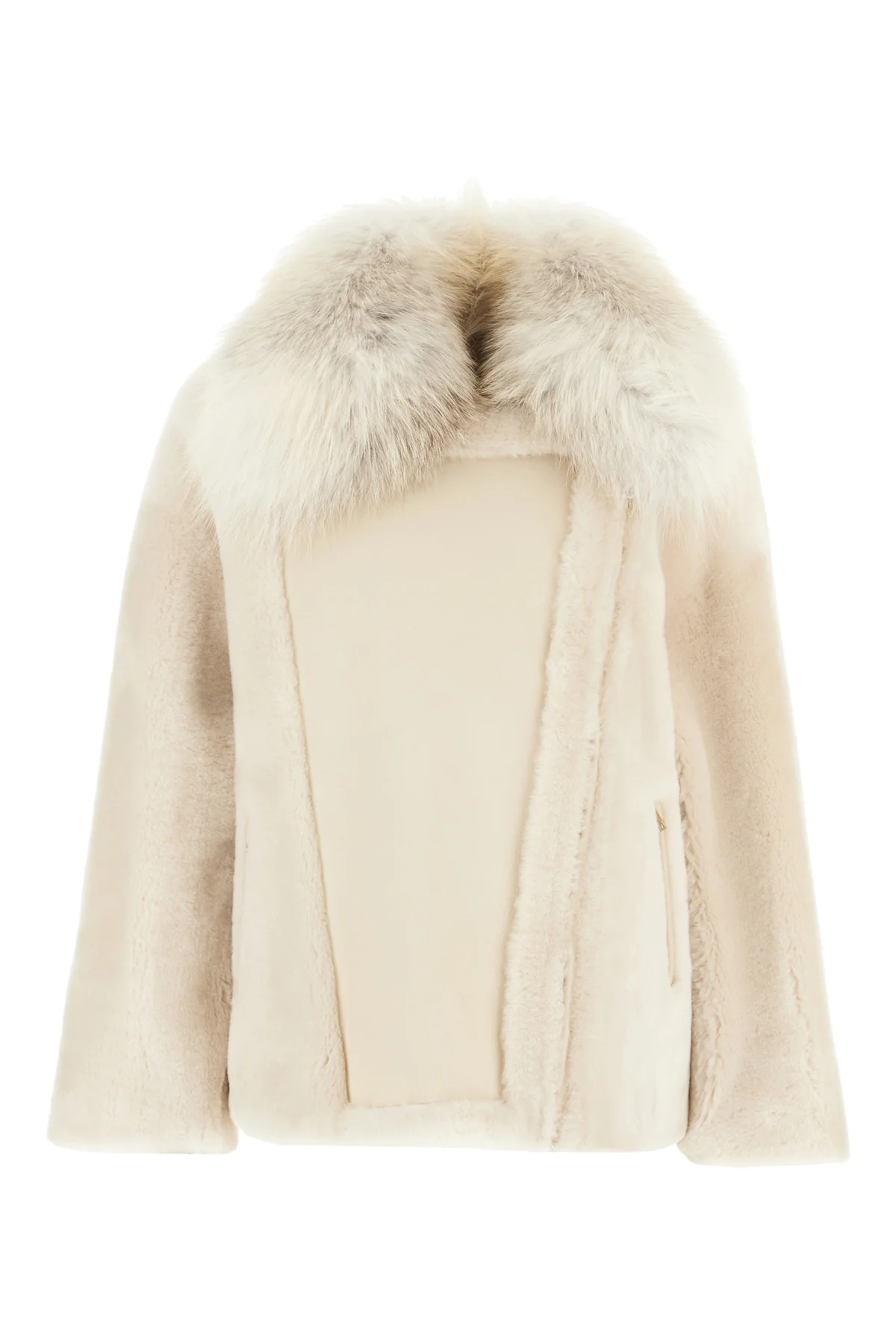 Giubbino in montone bianco -  | High Quality Luxury Handbag Shop