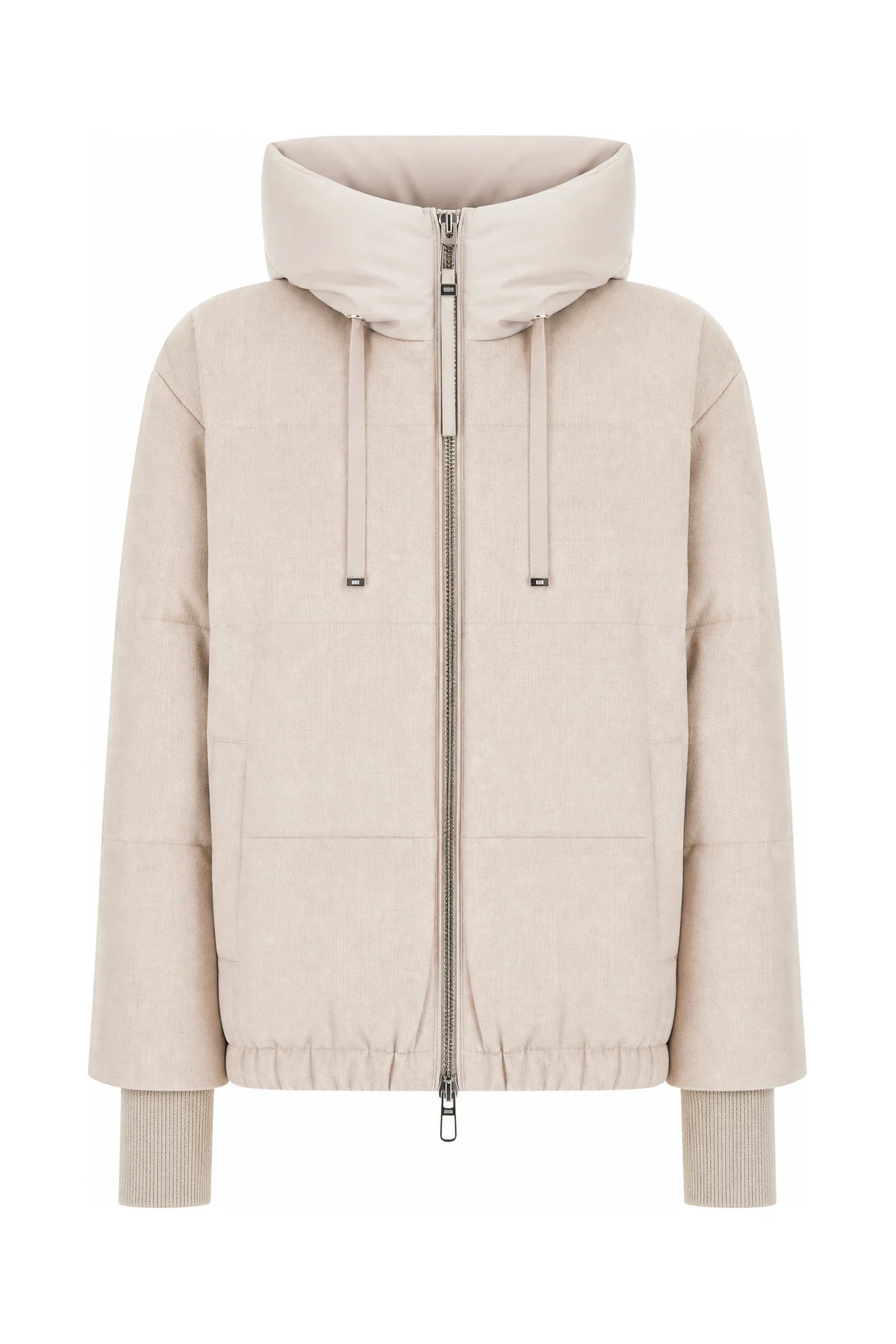 Light grey wool blend down jacket -  | High Quality Luxury Handbag Shop