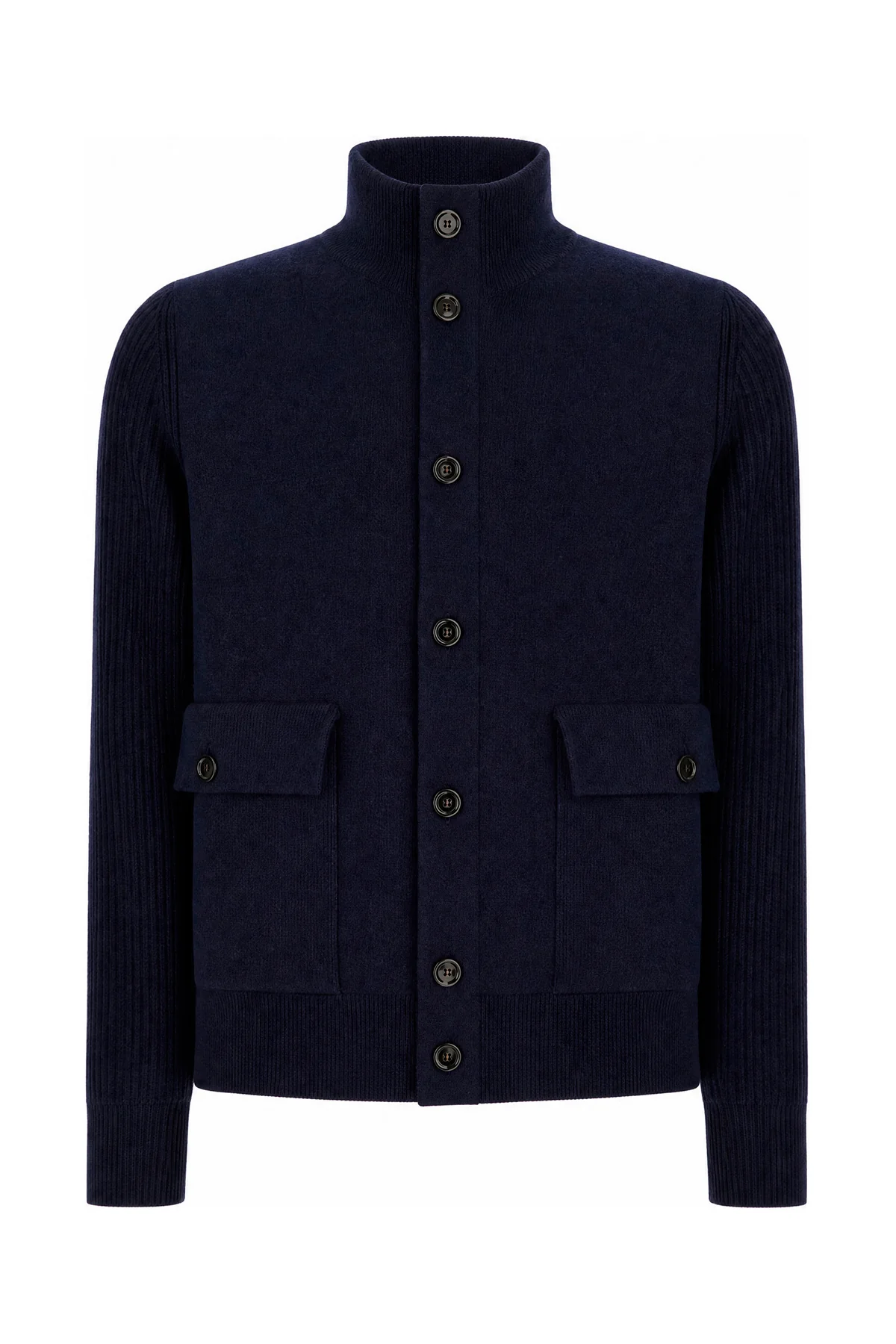 Navy blue wool blend cardigan -  | High Quality Luxury Handbag Shop