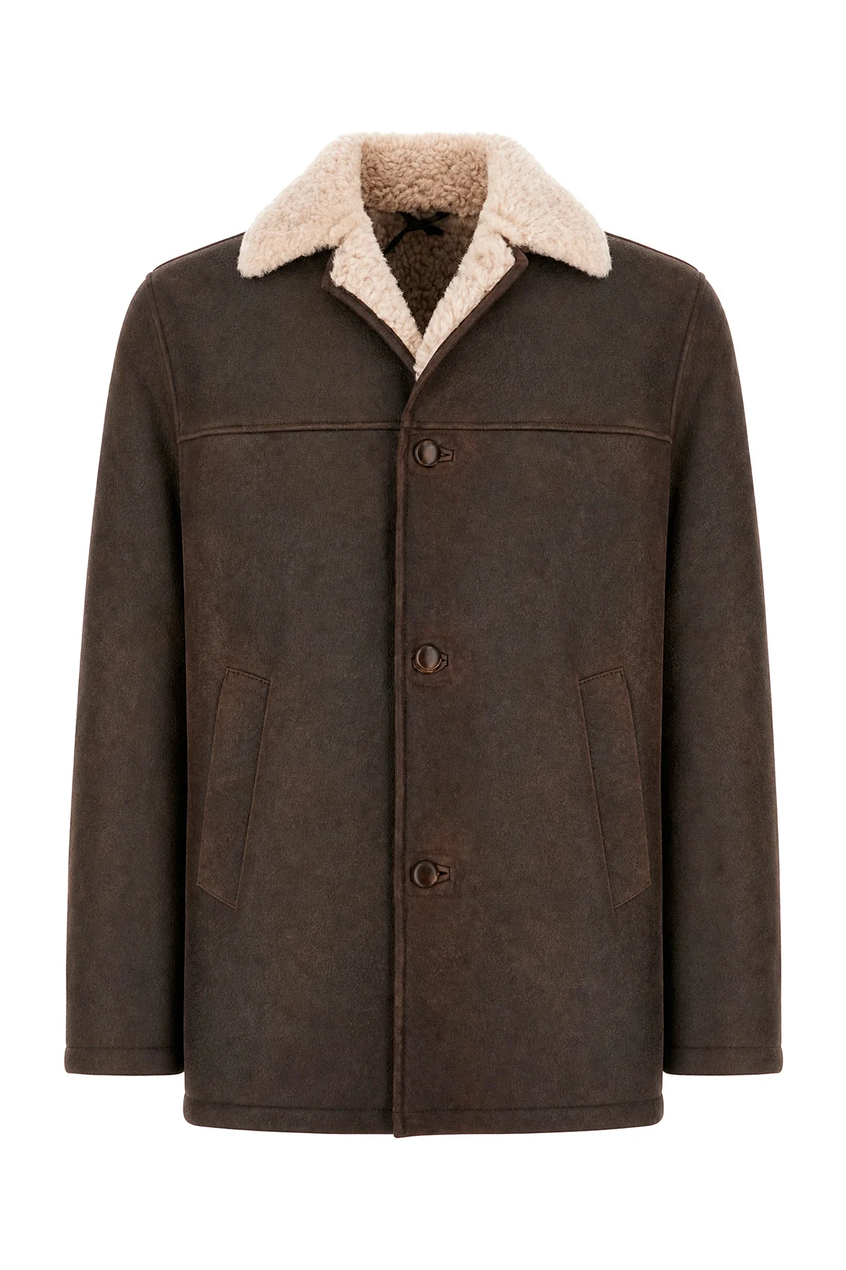Dark brown shearling jacket -  | High Quality Luxury Handbag Shop