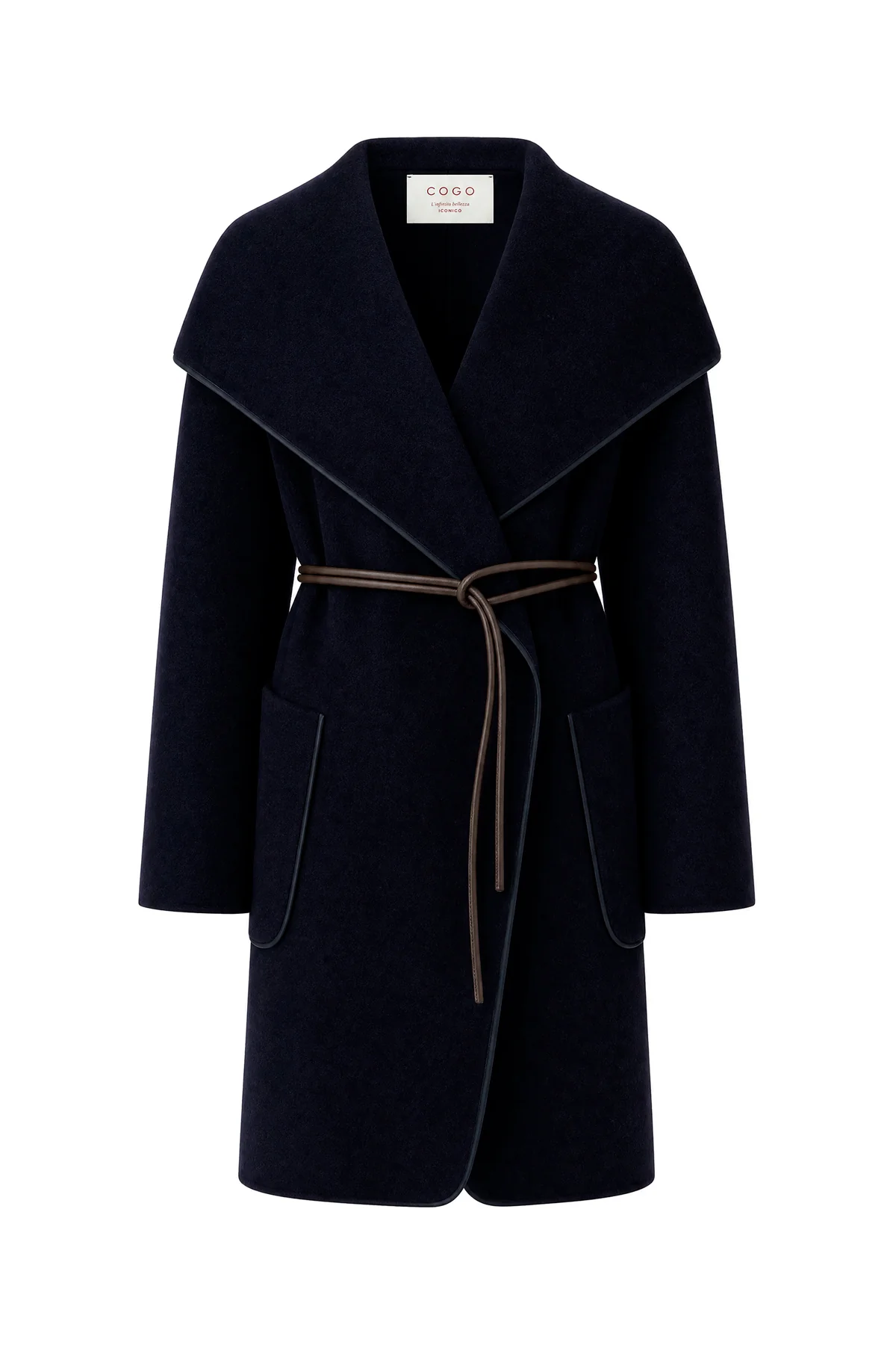 Midnight blue wool blend coat -  | High Quality Luxury Handbag Shop