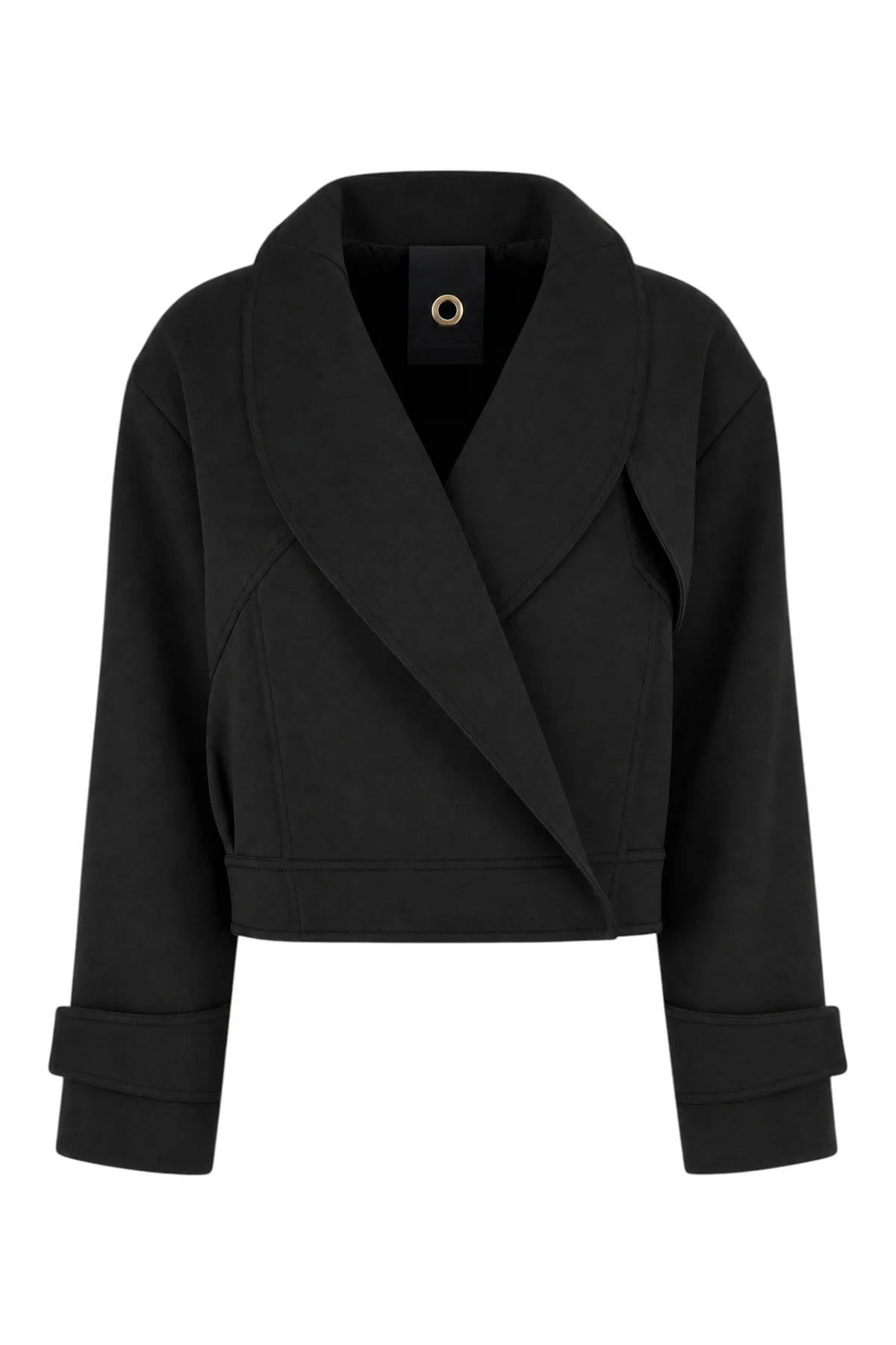 Black stretch wool coat -  | High Quality Luxury Handbag Shop