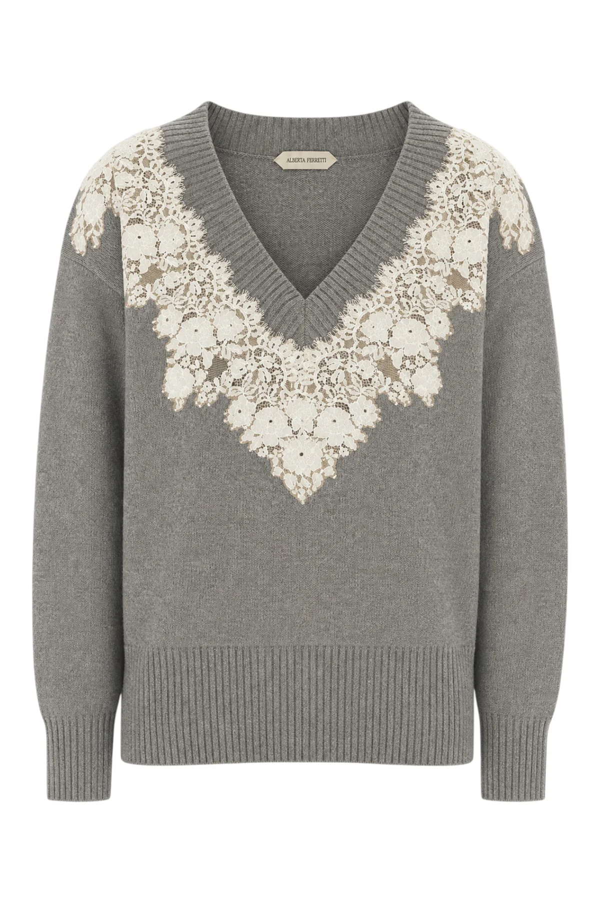Grey cashmere blend sweater -  | High Quality Luxury Handbag Shop