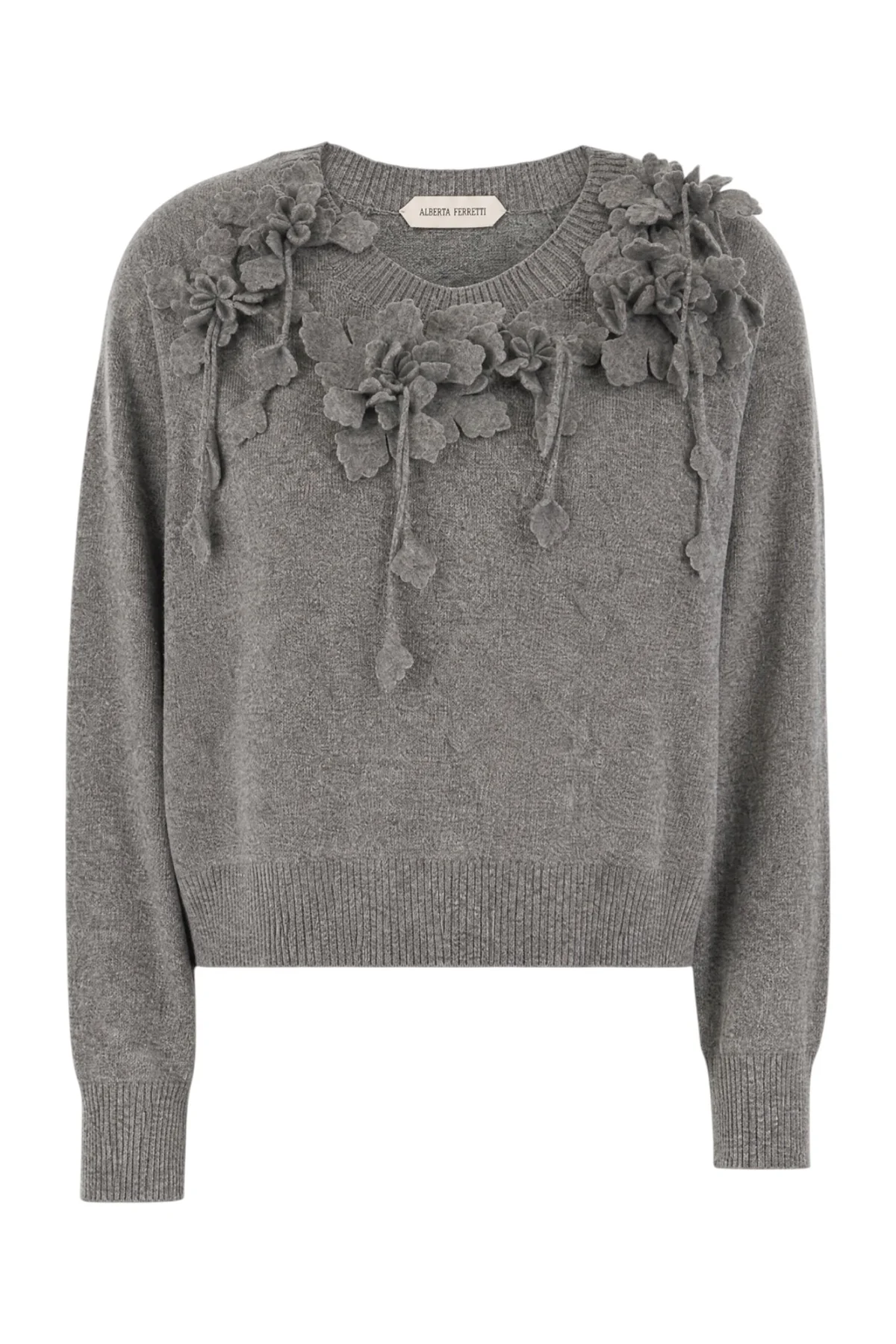 Grey virgin wool blend sweater -  | High Quality Luxury Handbag Shop
