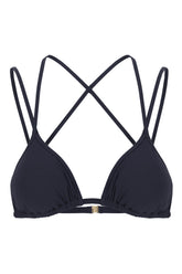 Midnight blue stretch nylon bikini top -  | High Quality Luxury Handbag Shop