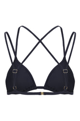 Midnight blue stretch nylon bikini top -  | High Quality Luxury Handbag Shop