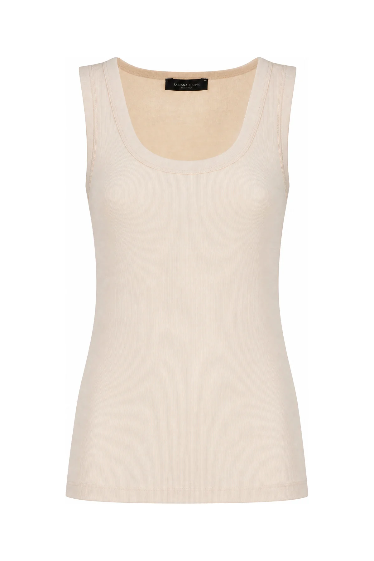 Top in cotone stretch avorio -  | High Quality Luxury Handbag Shop