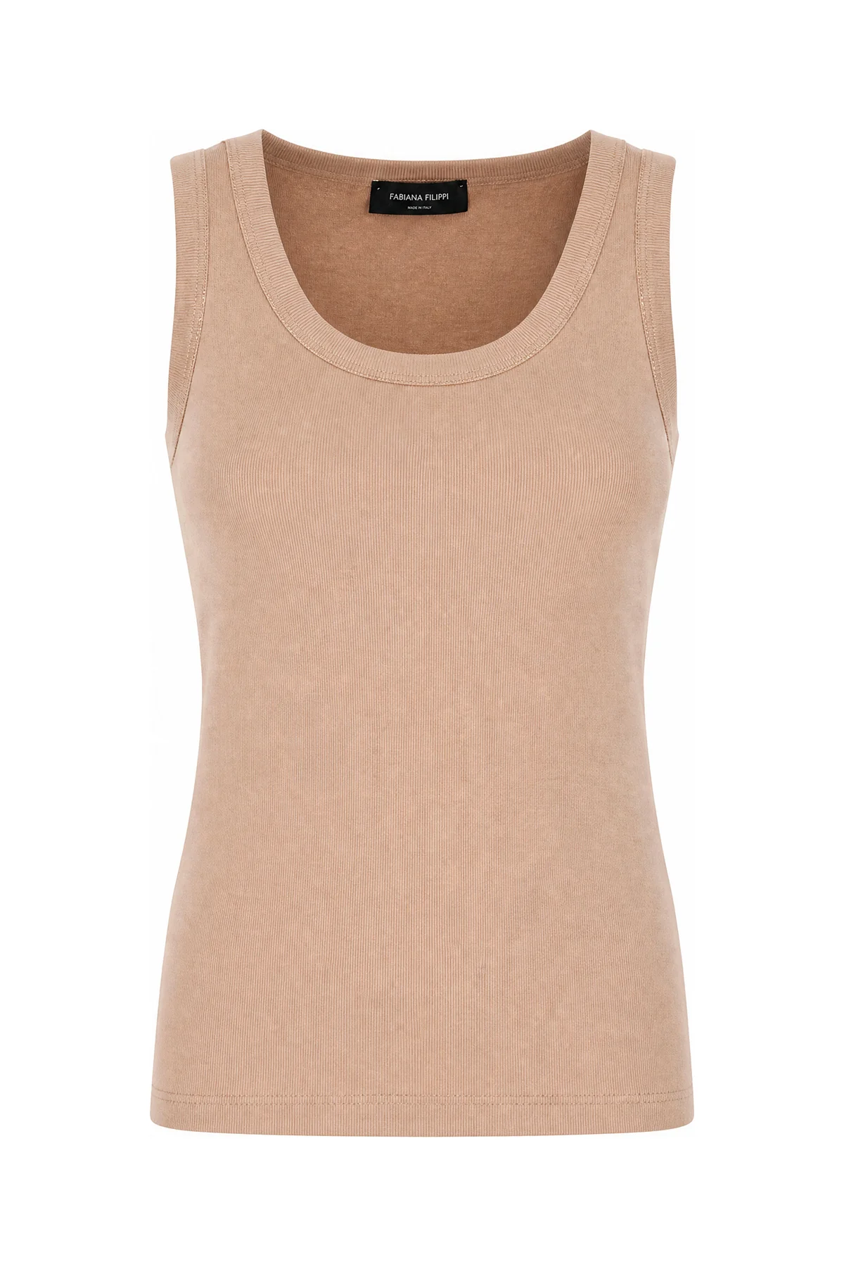 Top in cotone stretch cappuccino -  | High Quality Luxury Handbag Shop