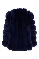 Midnight blue fox fur coat -  | High Quality Luxury Handbag Shop
