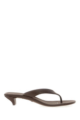 Chocolate rubber Vittoria thong mules -  | High Quality Luxury Handbag Shop